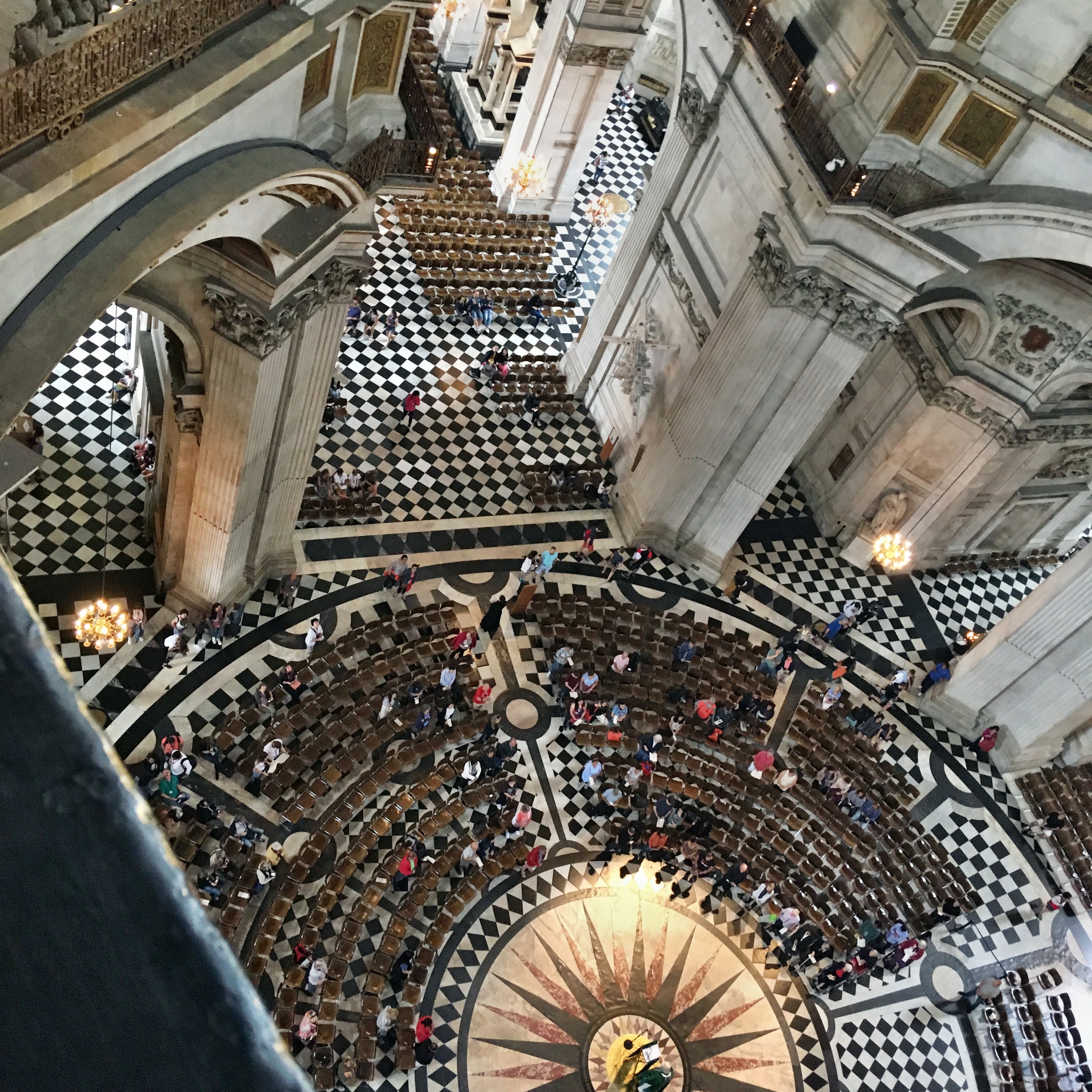 Looking down to the floor of St Paul's