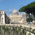 View of St Peter's Basilica from the Ponte Sant'Angelo bridge