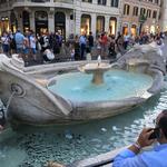 Barcaccia Fountain facing the Spanish Steps